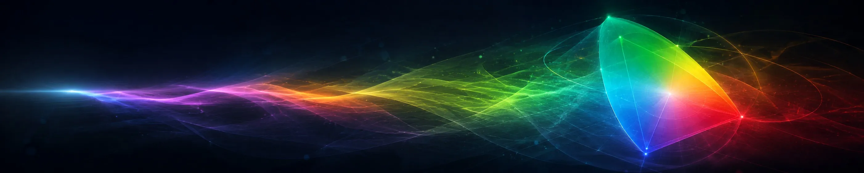 Color Management System - rainbow light band illustration